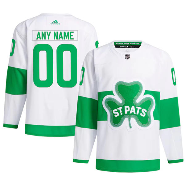 Men's Toronto Maple Leafs Custom Fanatics Fanatics White 2024 St. Patricks Alternate Premier Jersey